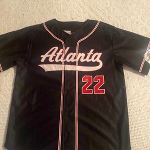 Alleson sublimated Atlanta Raiders full button baseball jersey #22